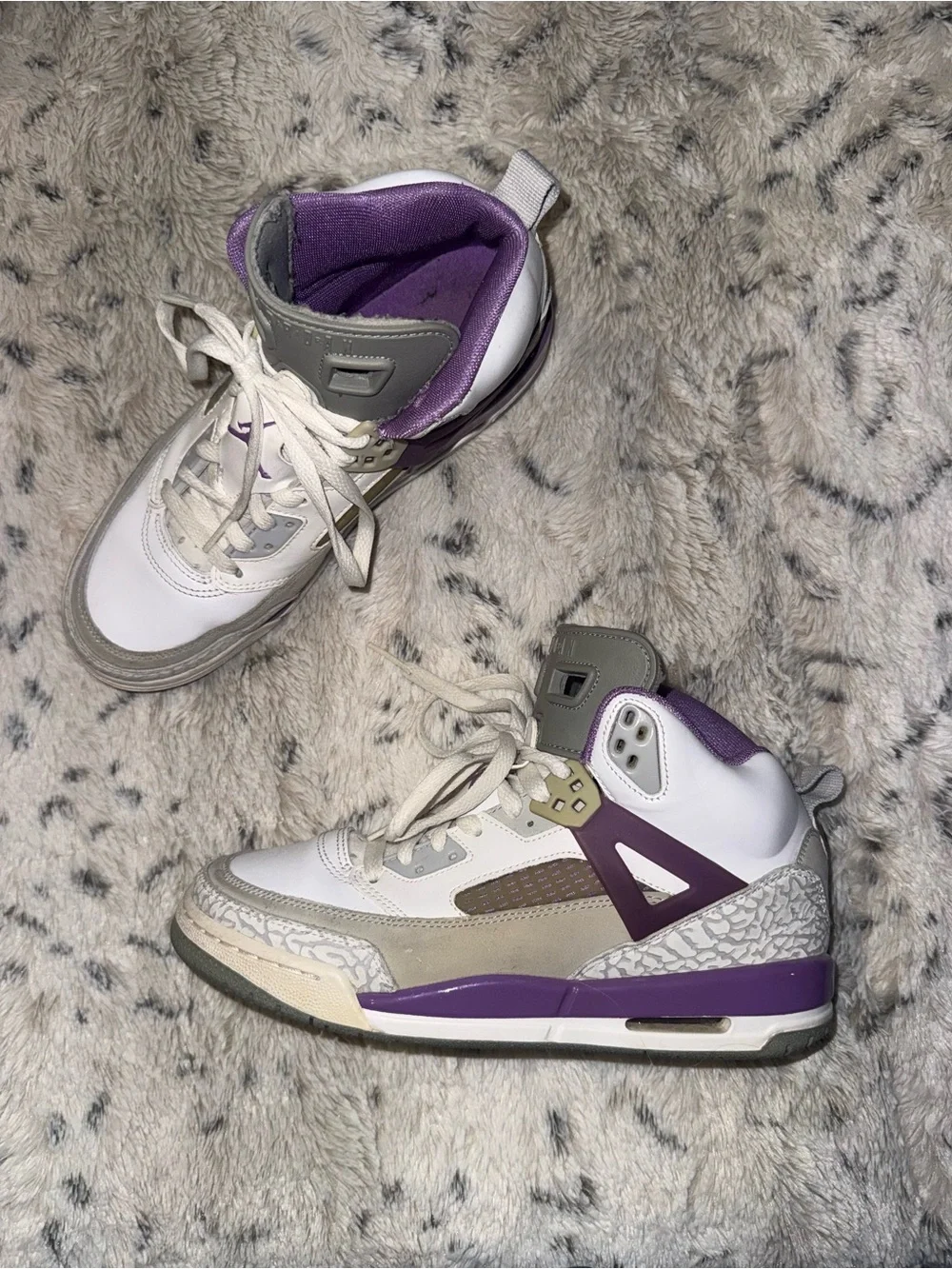 Air Jordan Spizike GS 'Cool Grey / Violet Pop' (317321-103) - Size 7Y Womens 8.5